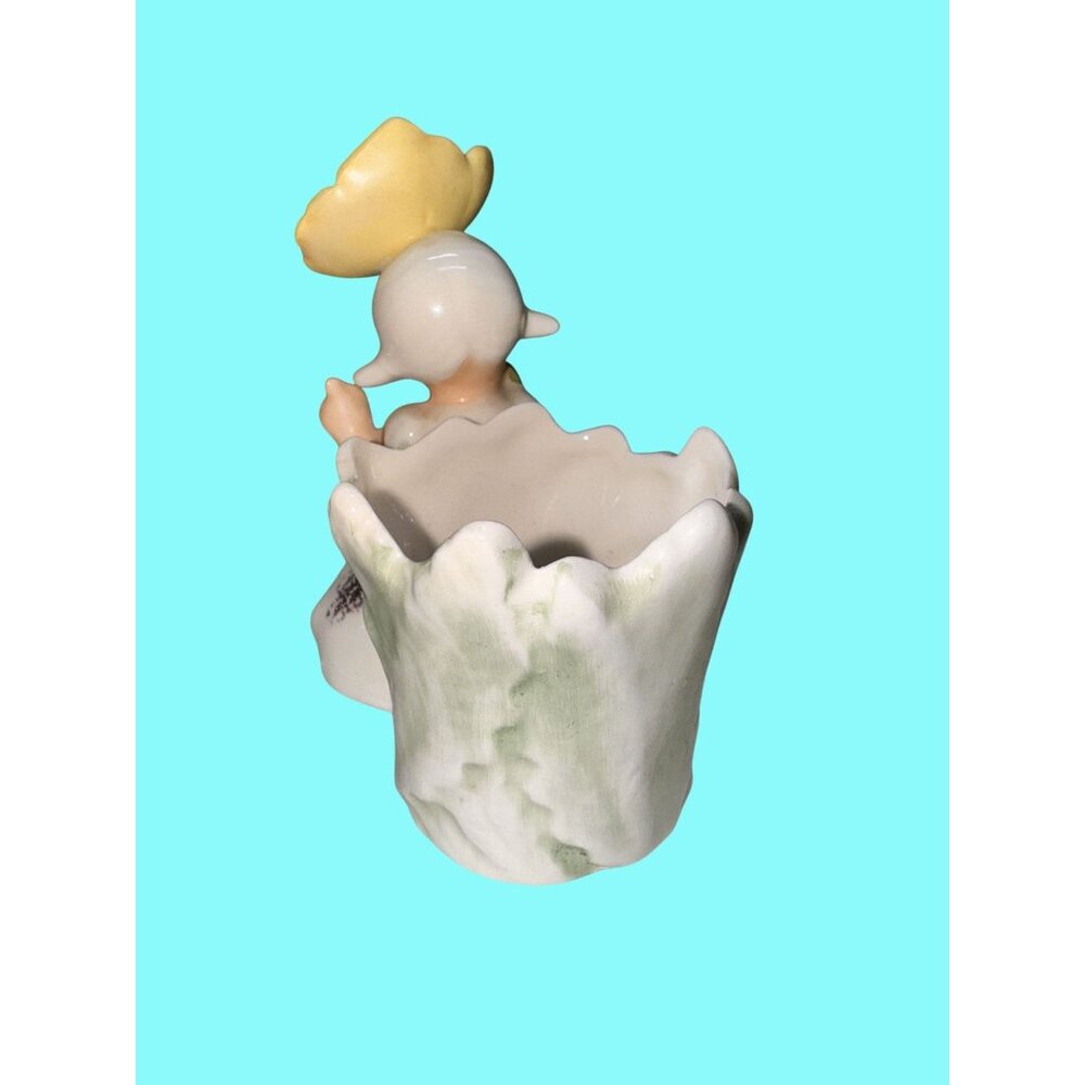1c2787 Vintage NAPCO Yellow Flower Girl Ceramic Planter Figurine - Picture 3 of 9